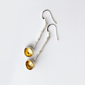 Acorn drop sterling silver earrings