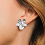 Handmade Sterling Silver Hydrangea stud Earrings