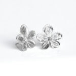 Sterling silver hydrangea flower stud earrings