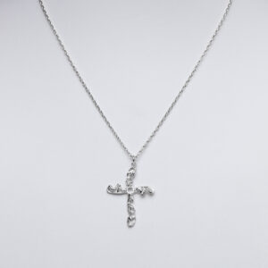 Sterling silver crucifix quince textured on chain