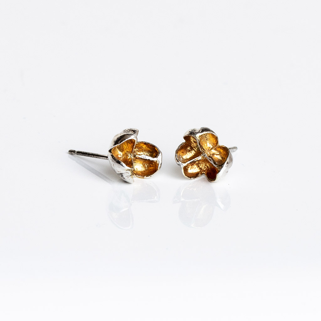 Allium Earrings Silver with Gold