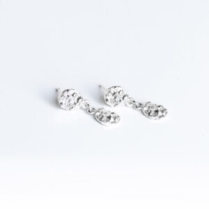 Textured sterling silver dangle earrings by Jane orton