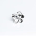 handmade sterling silver hydrangea flower bud ring on plain band