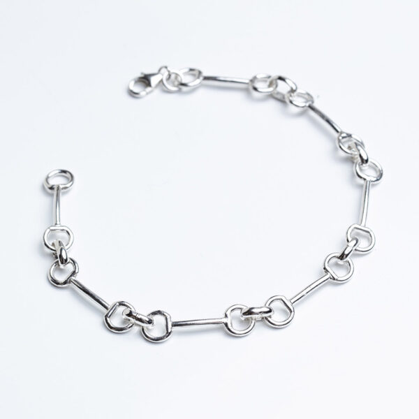 Sterling silver handmade snaffle bracelet
