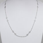 Sterling silver long snaffle necklace with figaro chain