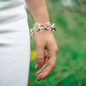 Chunky belcher chain bracelet textured Jane orton