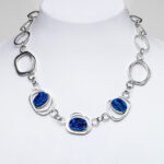 Sparkling Blue druse and silver necklace.