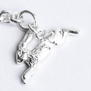 Sterling silver hare on the end of a beagle necklace