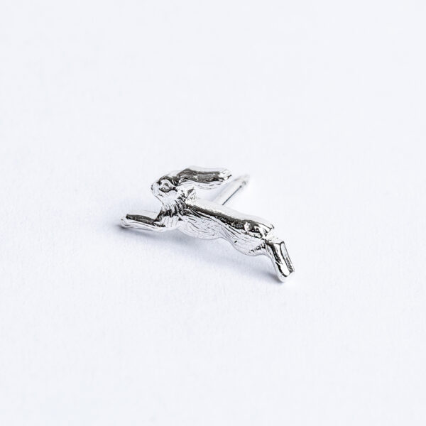 Handmade sterling silver hare with pin and tack