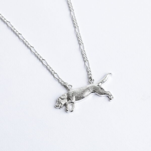 Handmade Sterling Silver Beagle necklace with figaro chain Janeorton.com