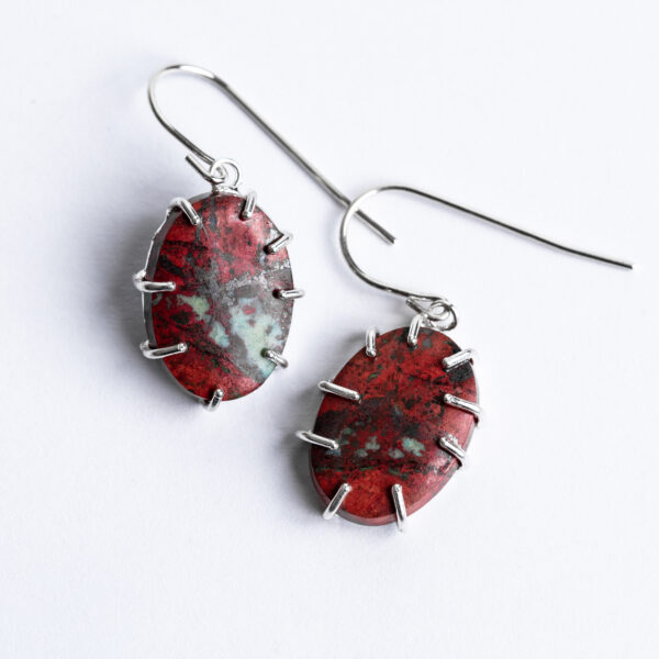 Handmade Sonora Sunset Chrysocolla Gemstone Dangle Drop Earrings
