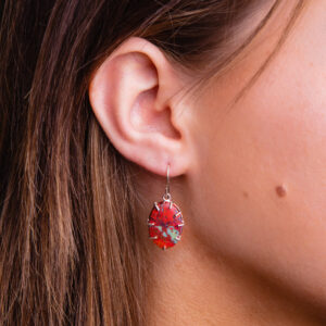 Handmade Sonora Sunset Chrysocolla Gemstone Dangle Drop Earrings