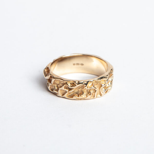 Gold-yellow- chunky-quince- textured-ring -Jane-orton