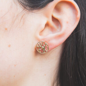 Cactus-core-gold-stud-earrings-model