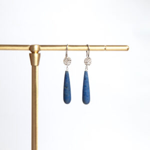 Dumortierite-gemstone-drop-dangling-earrings